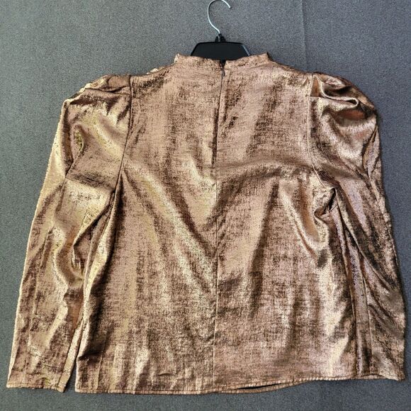 Kahlana Barfield Brown Future Collective X Target L Copper Longsleeve Blouse 820 - Picture 2 of 11